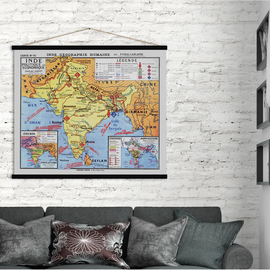 'Inde Politique Economique' Graphic Art Print Poster