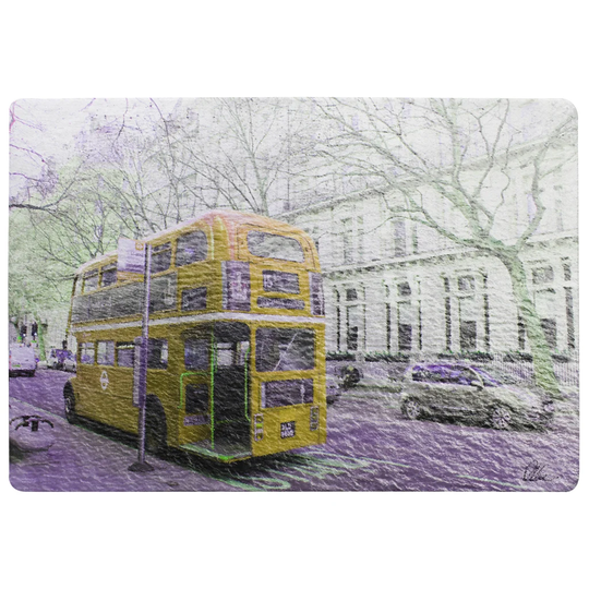 Rollins London Bus Rear Designer Shaggy Yellow/Purple Rug