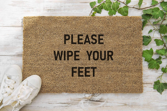 Please Wipe Your Feet 70 X 40cm Internal Coir Door Mat, Hand Made in The UK