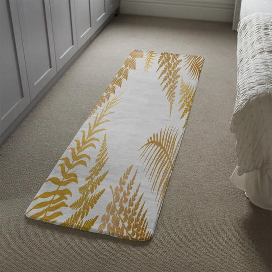 Lally Fern Designer Shaggy White/Yellow Rug
