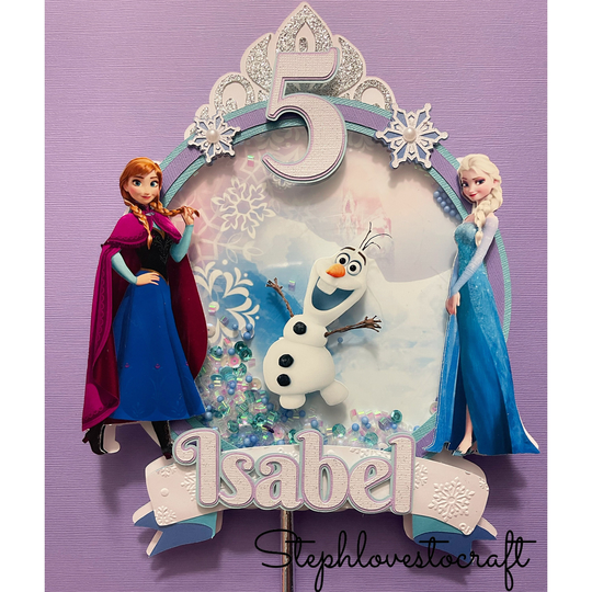 Frozen Inspired Cake Topper With Lights