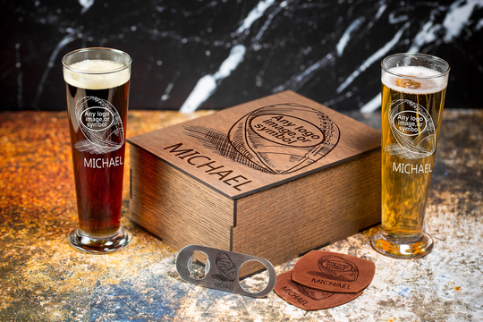 Personalized Beer Gift Set - 500/1 Football Fan Philadelphia Seattle Minnesota