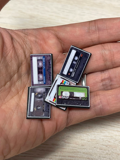 Retro Mini Audio Cassette Tape Miniature Dollhouse Collection
