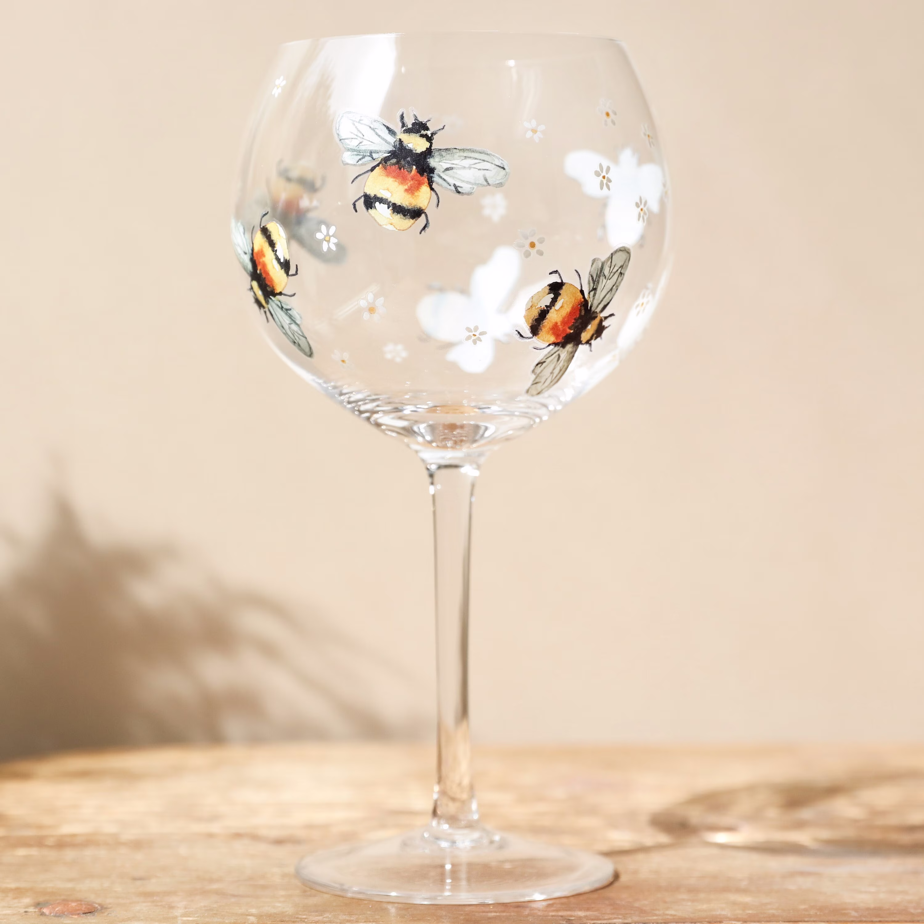 Floral Bumblebee Gin Glass Goblet Glassware Barware Cocktail Bees