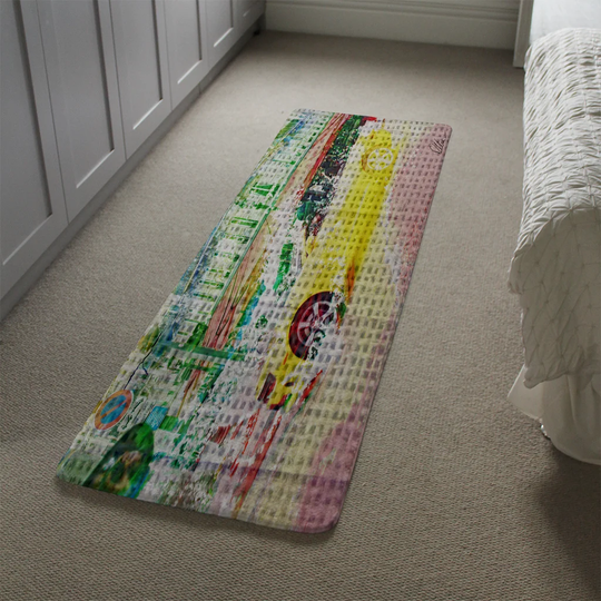 Matta Champs Elysees Camero Designer Shaggy Green/Yellow/Pink Rug