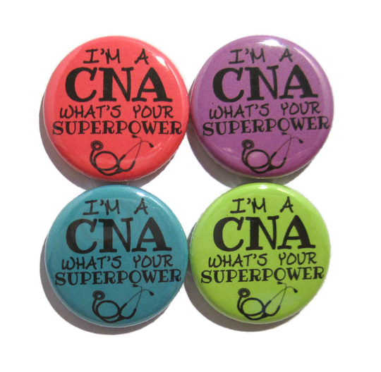 Cna Magnet Set, Button Set Of Four 1.25