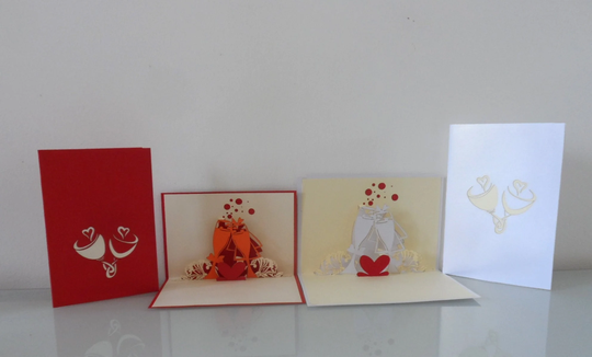 Champagne- Congratulations-Celebration -3D Pop Up Card Wedding - Engagement- Congratulations | Sku012