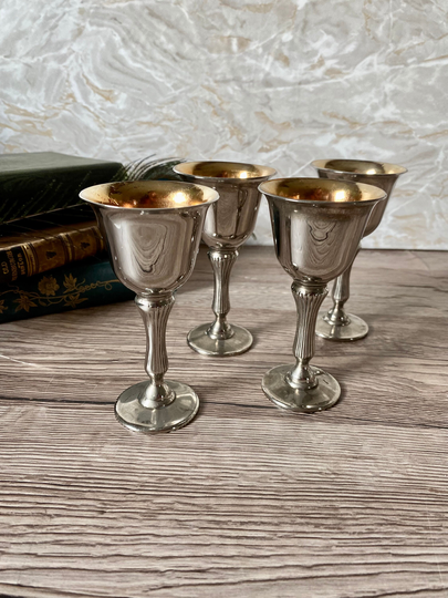 Vintage Set Of 4 Small Drinking Goblets/Witches' Chalices Witchcraft Supplies Altar Cups Ceremonial