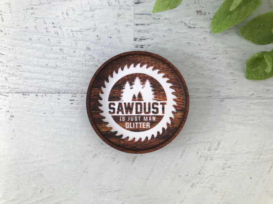 Wood Framed Miniature Sign | Farmhouse Type Tiered Tray Décor Handmade in U.s.a. - Sawdust Is Just Man Glitter