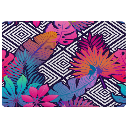 Lyle Tropical Geometric Shaggy Blue/Purple Rug