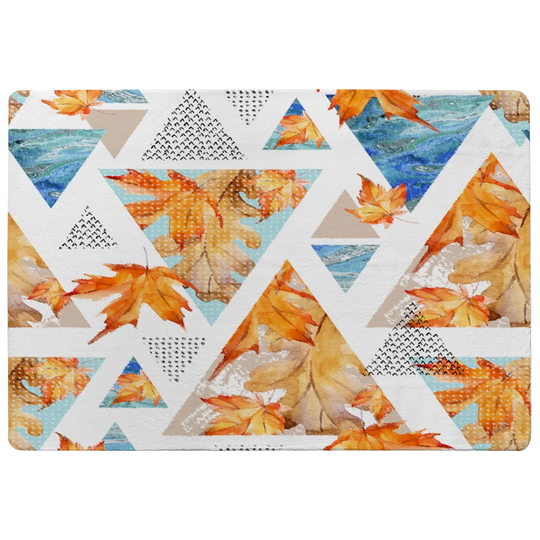 Keenan Maple Leaves Shaggy Orange/Blue Rug