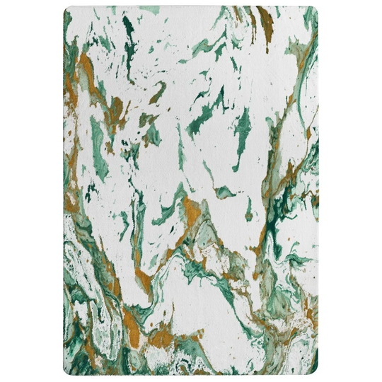Osseo Marble Designer Shaggy Green/Yellow/White Rug