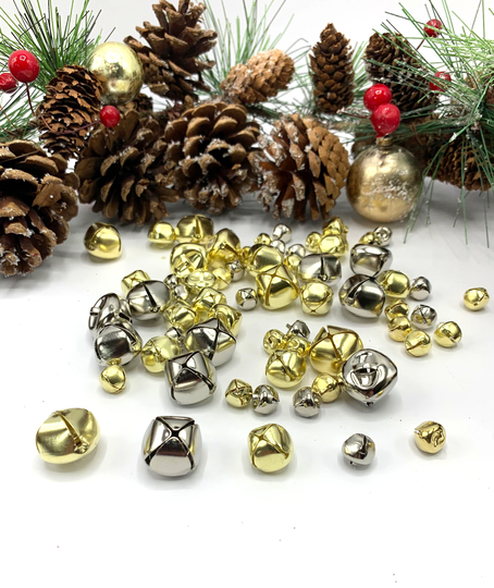 Sew On Christmas Bells, Gold Or Silver Cat Bells For Pet Collars, Fancy Dress Costumes & Tree Embellishment - Pack Of 10 3 Sizes