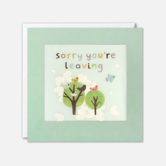 Birds Sorry You're Leaving Card With Paper Confetti - Shakies By James Ellis