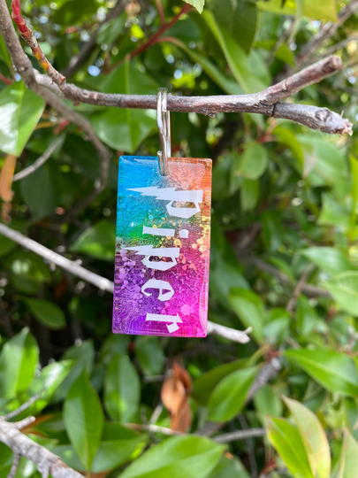New Rectangle Foil Watercolor Resin Dog Tags-6/25/21