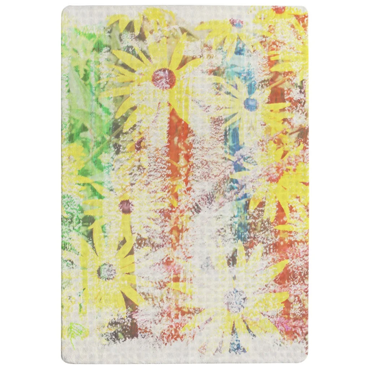 Willett Flower Burst Designer Shaggy Yellow/Red Rug