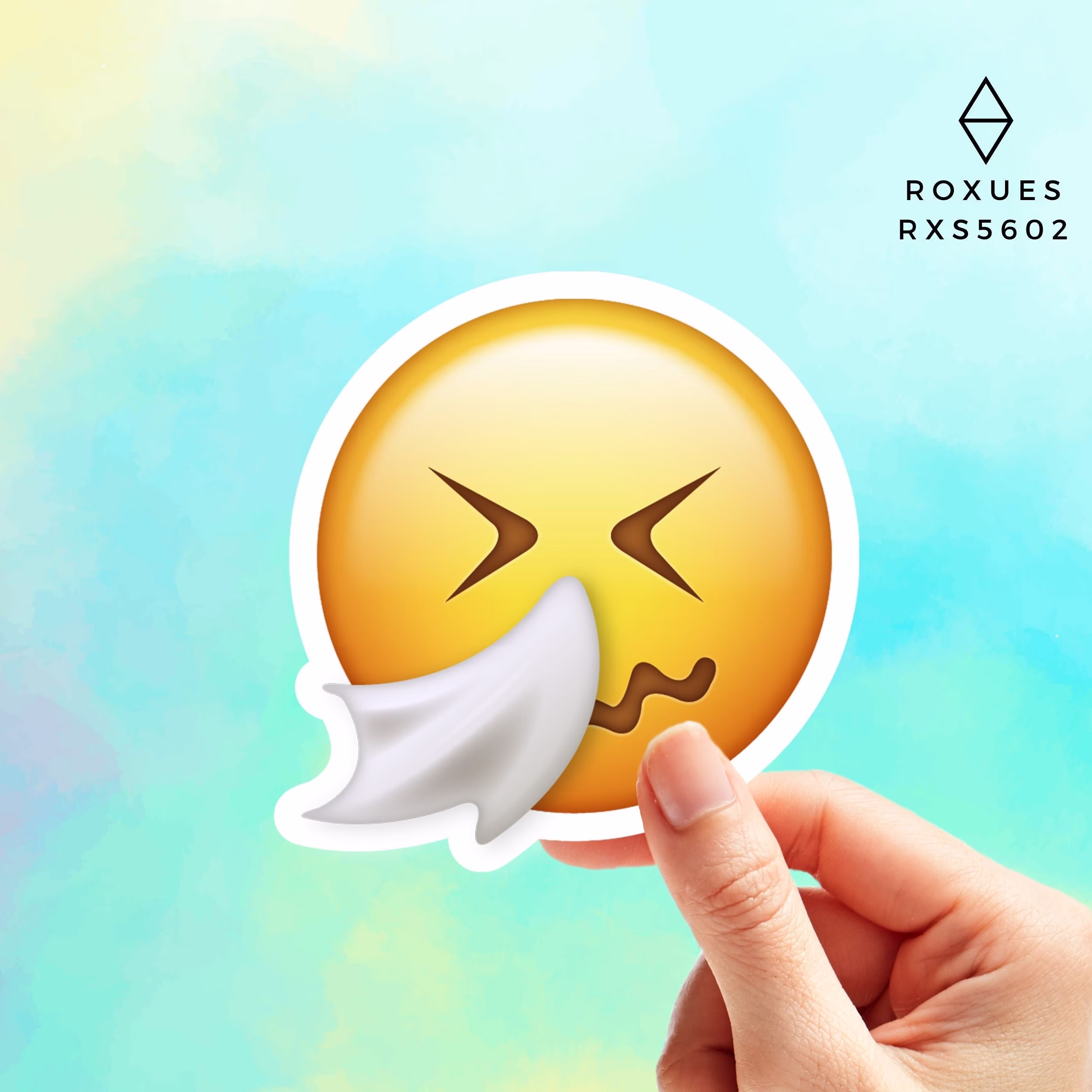 Sneezing Emoji Sticker, Faces, Cool Stickers, Whatsapp Emojis, Stickers For Laptop, Macbook Pro Waterbottle