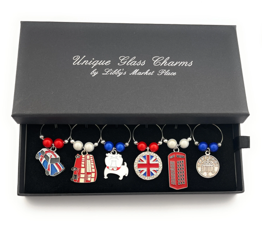 Colourful Great Britain Glass Charms By Libby's Market Place