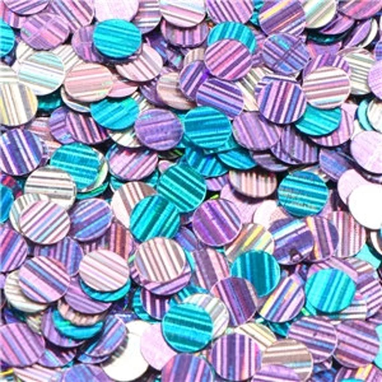 Metallic Holographic Round Turquoise & Purple 4mm PVC Confetti, 1/2 Or 1 Oz, Circle Shaped Glitter, Table Scatter, Shaker Pack Confetti