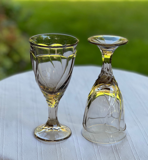 Noritake Sweet Swirl Goblets, 2 Piece Set, Light Brown , 10 Oz Water Glass