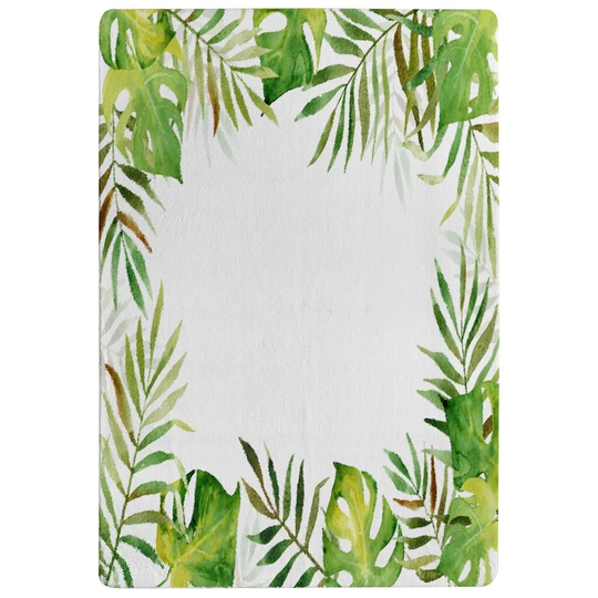 Orosco Botanical Designer Shaggy Green/Yellow/White Rug