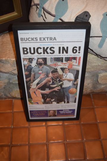 Free Shipping Milwaukee Bucks 2021 Nba Champions Custom Framed Original Newspaper Deep Profile Frame in 6