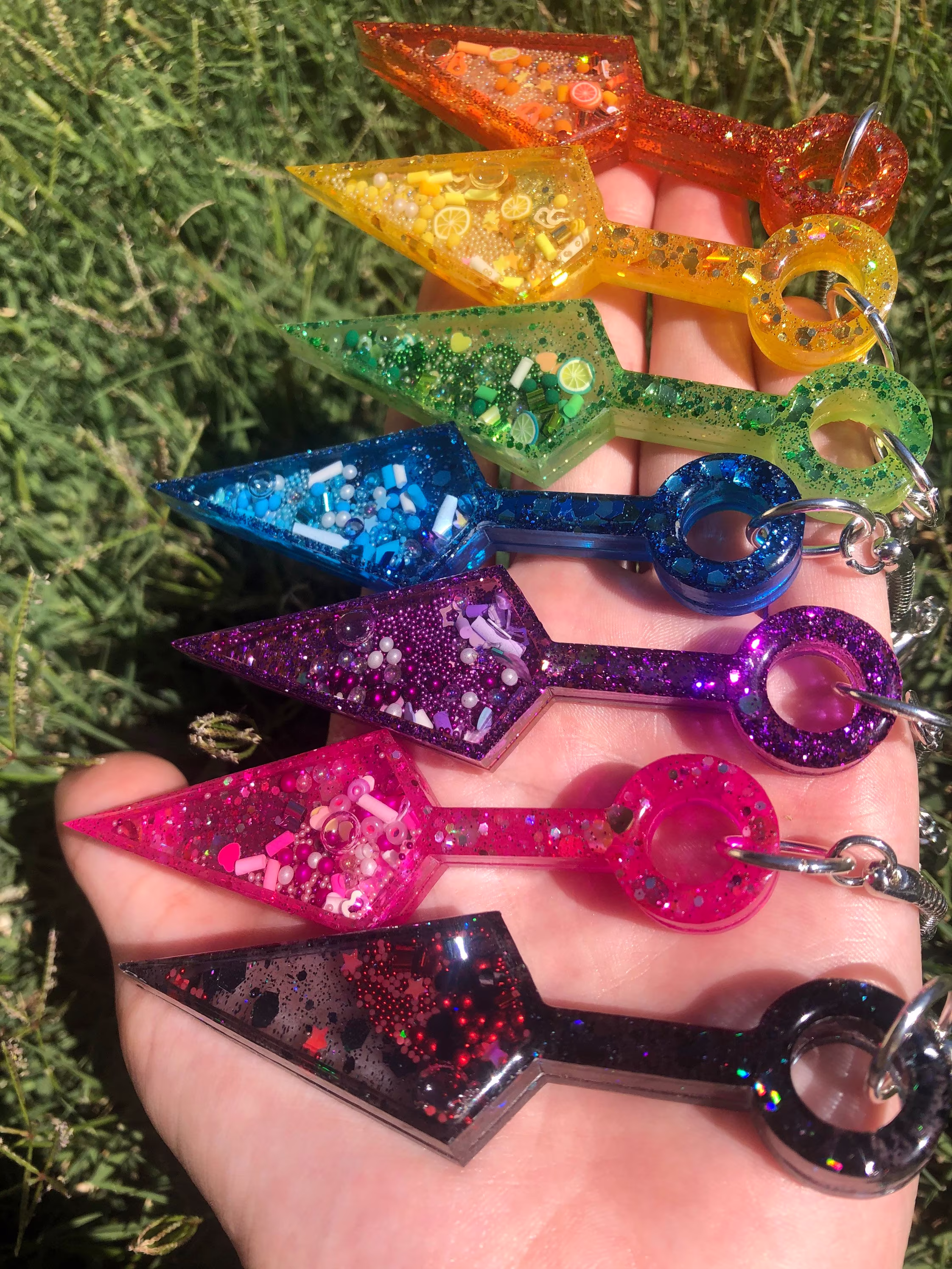 Resin Kunai Shaker Keychains