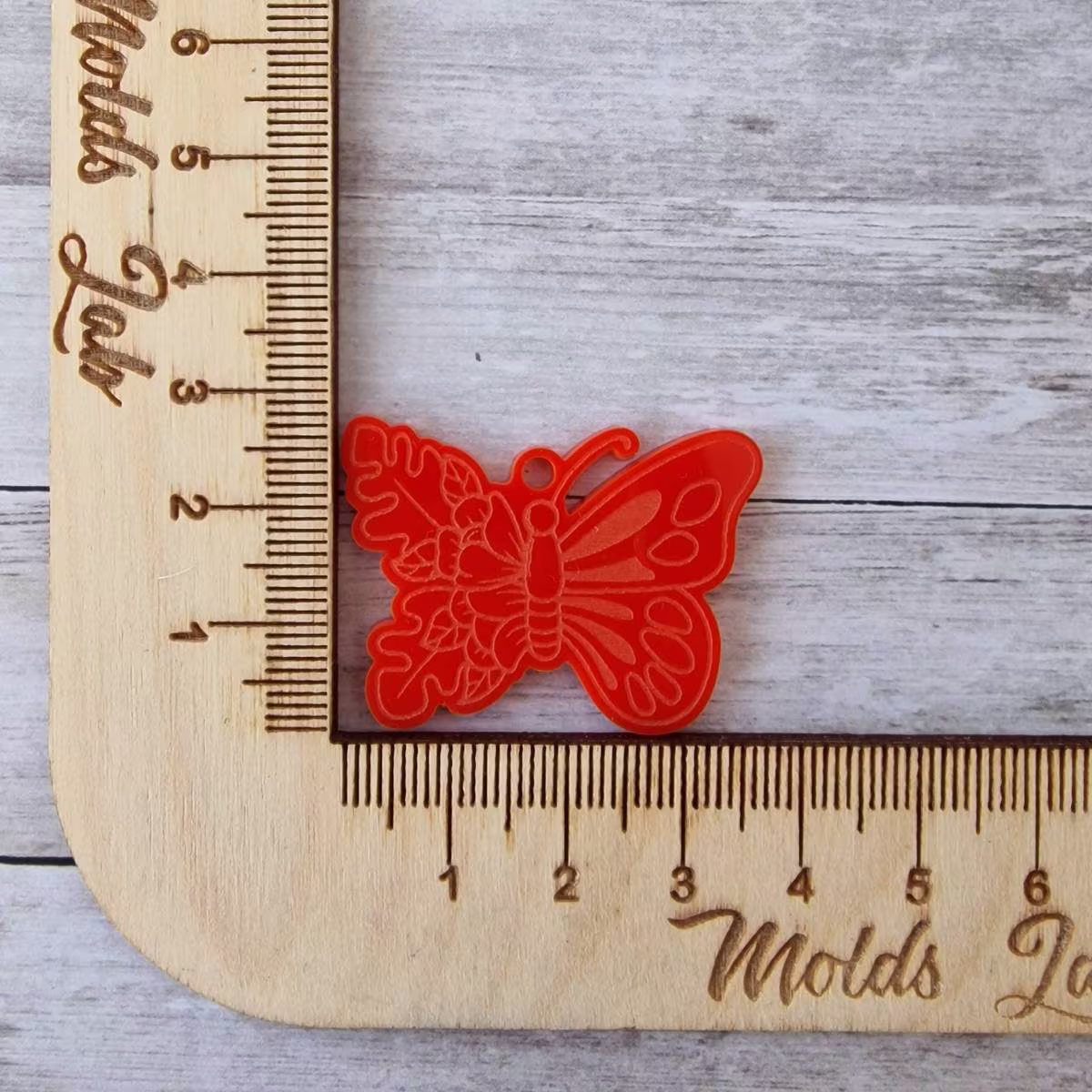 Dangle Earring Mold, 35mm Etched Floral Butterfly Flexible Silicone Polymer Clay Supply, Resin Supply