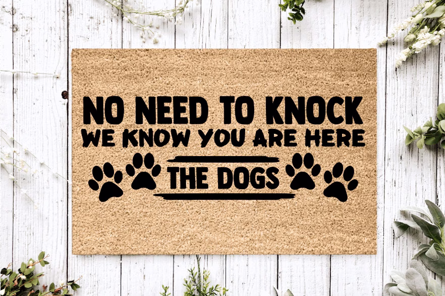 No Need To Knock We Know You Are There Doormat | Housewarming Gift Wedding Custom Personalized Welcome Mat Closing