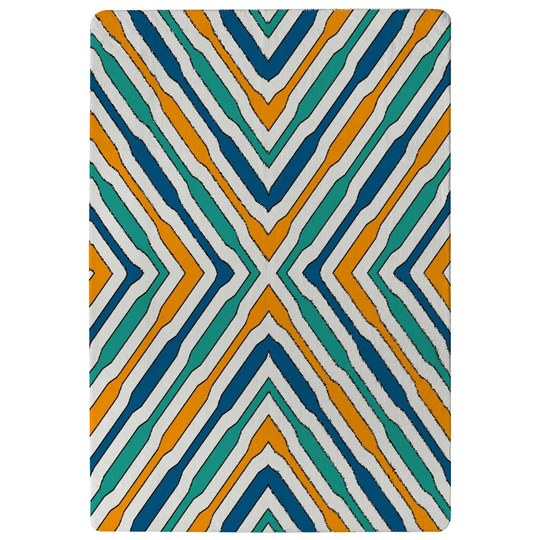 Haynes Ethnic Figures Designer Shaggy Blue/Yellow Rug