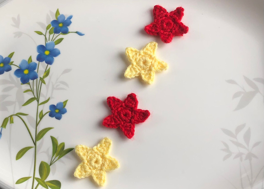4 Pcs Crochet Star Fridge Magnets