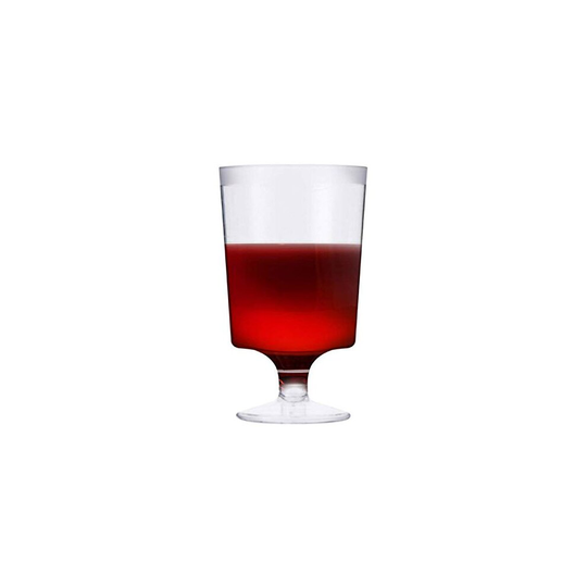 Matana - 50 Clear Multi-Use Plastic Small Wine Glasses - 180ml