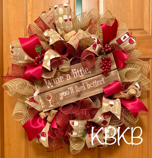 Wine Wreath, Wine Lovers Wreath, Gift For