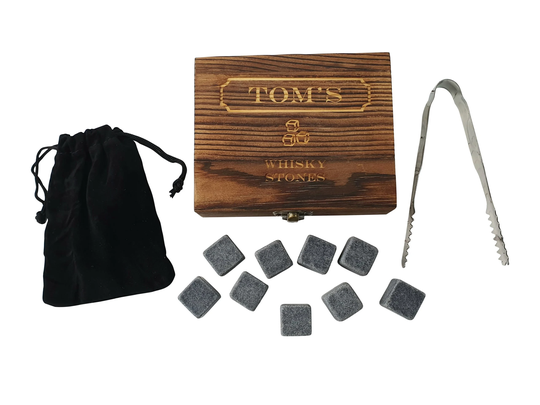 Personalised Whisky Stone Whiskey Gift Set | Sets For Men Granite Ice Cube Traditional Presents Unique Fathers Day Drink Dad