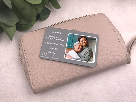 Personalised Wallet Photo Card - Mother's Day Gift, Magnetic Option