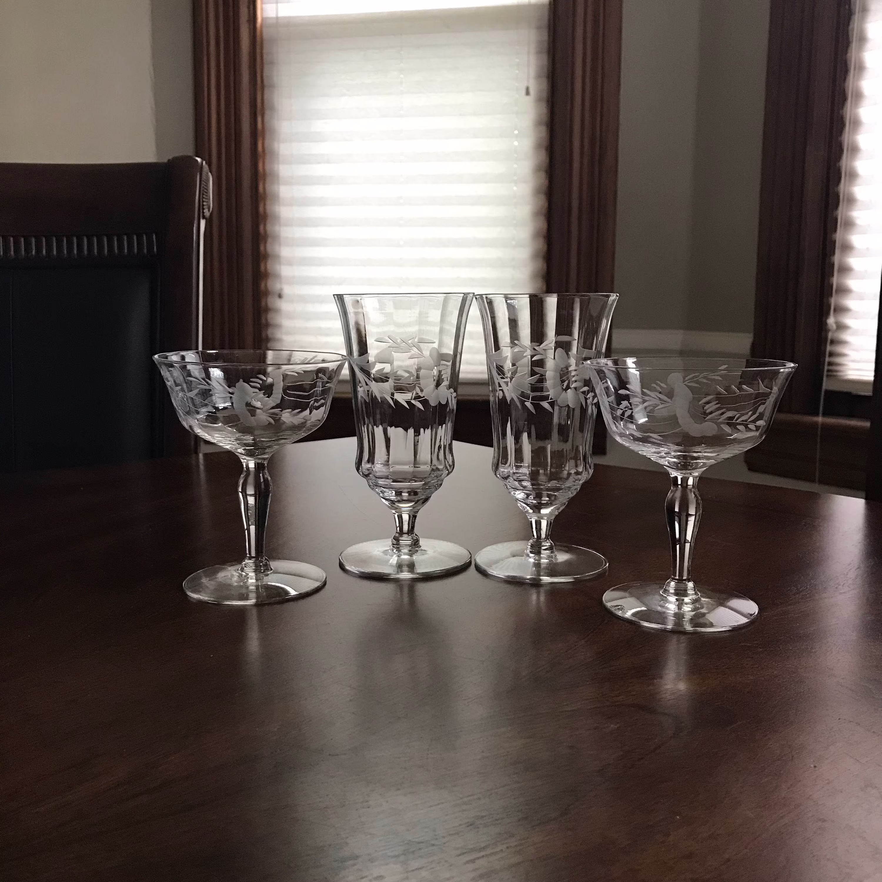 Tiffin Crystal 15028-15 Iced Tea Or Cocktails | 2 & Champagne Tall Sherbets | 2