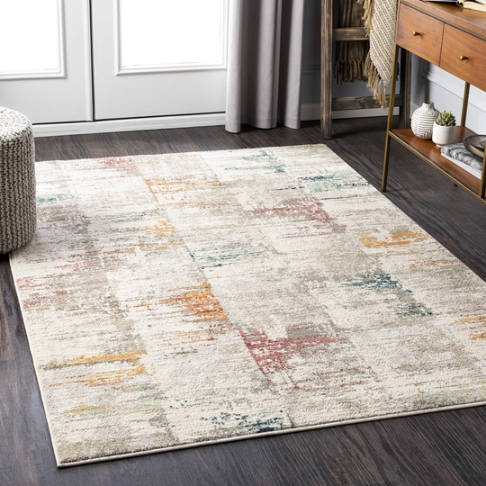 Lika Power Loom Grey/Teal/Orange Rug