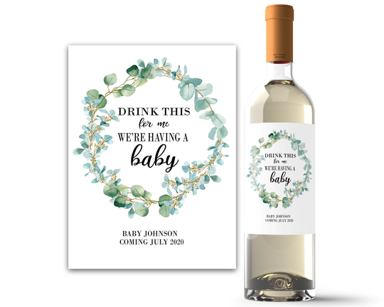 Baby Announcement To Husband Custom Wine Labels - Pregnancy Reveal