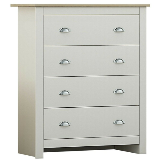 (Cream) FWStyle Westbury 70s 4 Drawer Shaker Style Chest