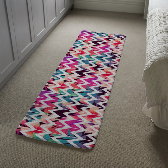 Maranda Tropical Designer Shaggy Pink/Teal/Purple Rug
