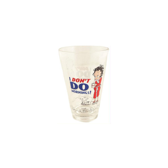Betty Boop Half Pint Glass - I Don't Do Mornings