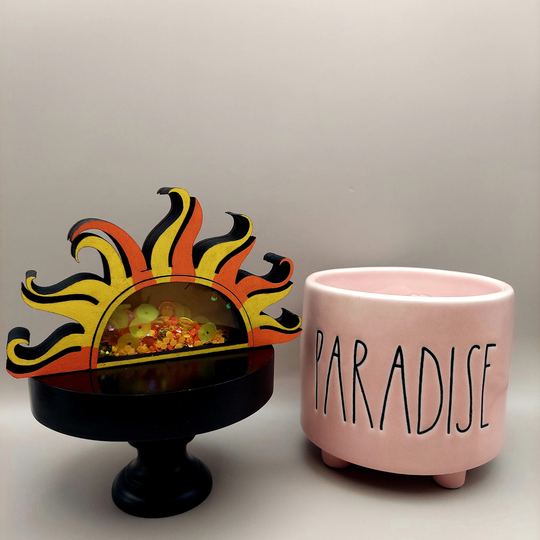 Sun Shaker Sign, Summer Decor, Beach Theme Shaker, Tiered Tray Tray