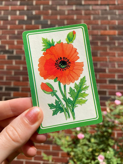 Recycled Vintage Playing Card Magnet 2.25" X 3.5