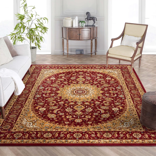 Timeless Aviva Traditional Oriental Tufted Red/Beige Rug