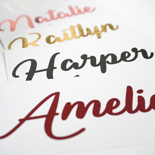 Custom Vinyl Name Stickers, Wedding Decor, Bachelorette Party, Baby Shower Glass Decals, Gift Box Champagne Flute Decal