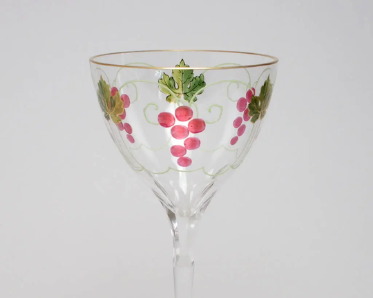 Antique Enamelled Art Nouveau Wine Glass Circa 1900. 3 Available