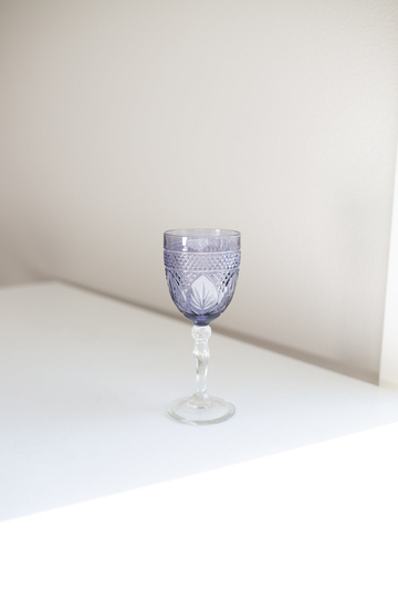 Vintage Purple Cristal D'arques Wine Goblet
