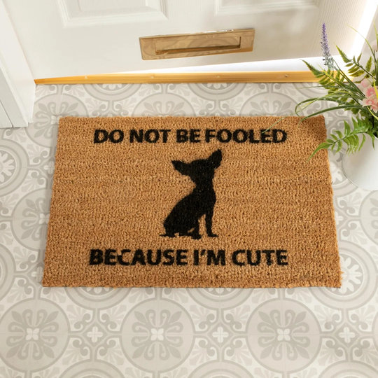 Viviene Cute Chihuaha Warning Doormat