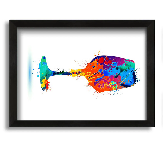 Wine Glass Splash - Picture Frame Painting on Canvas