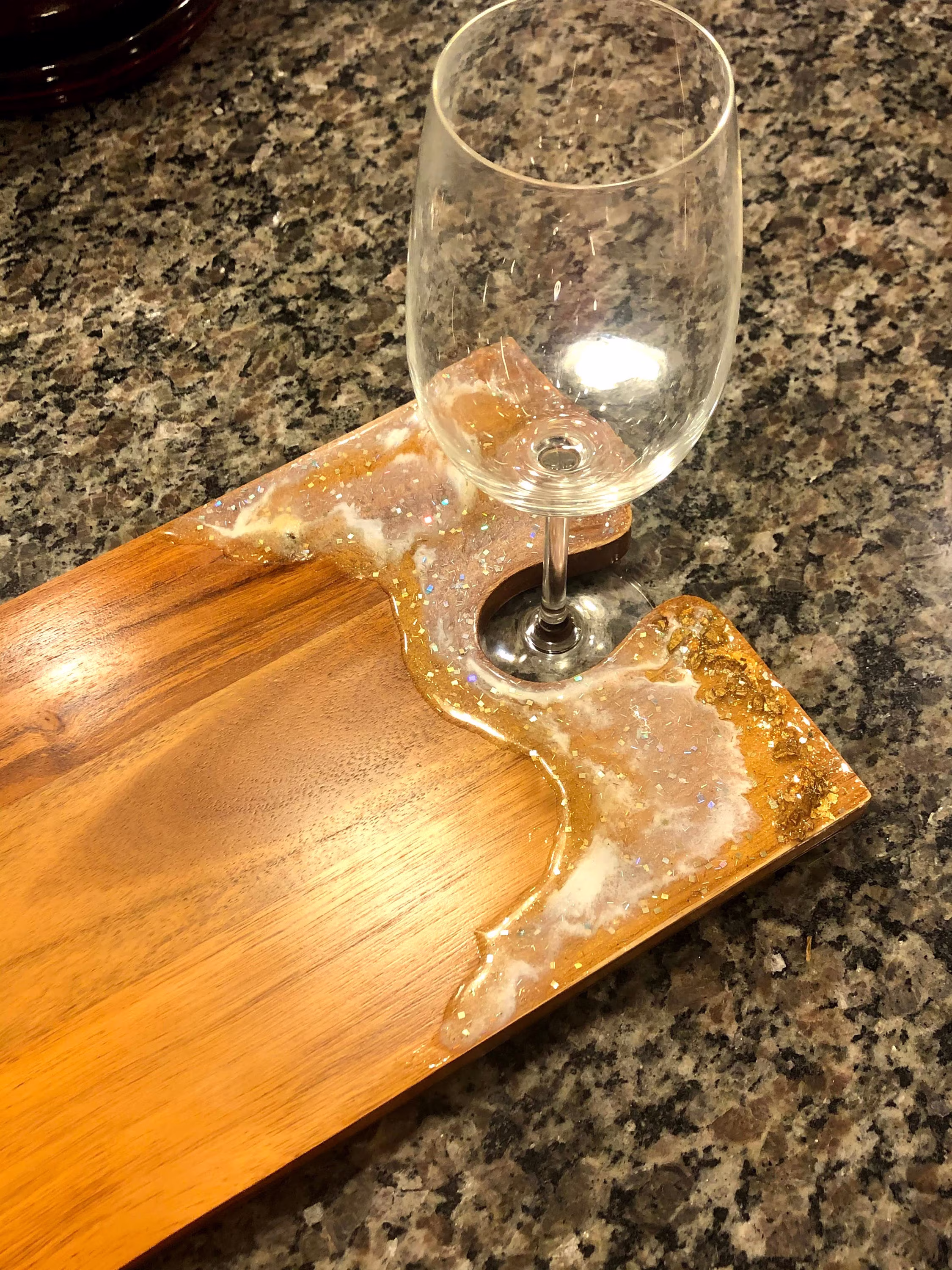 Charcuterie Board, Geode Wine Glass Holding & Interlocking